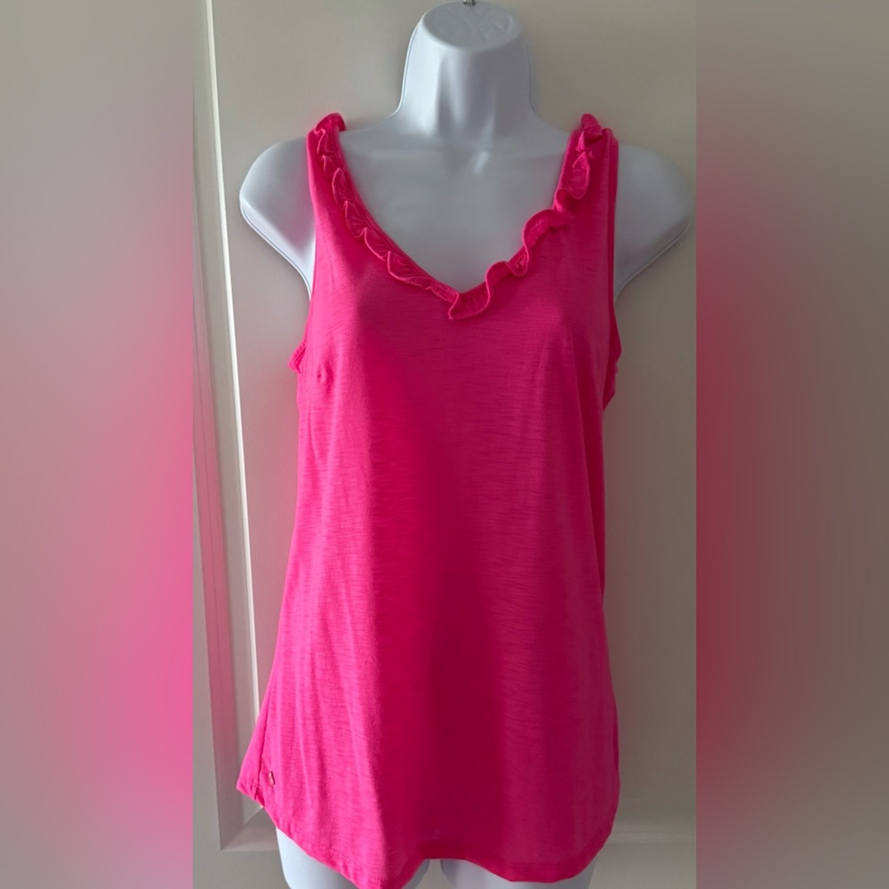 Lilly Pulitzer Gigi Pink Ruffled Tank Top